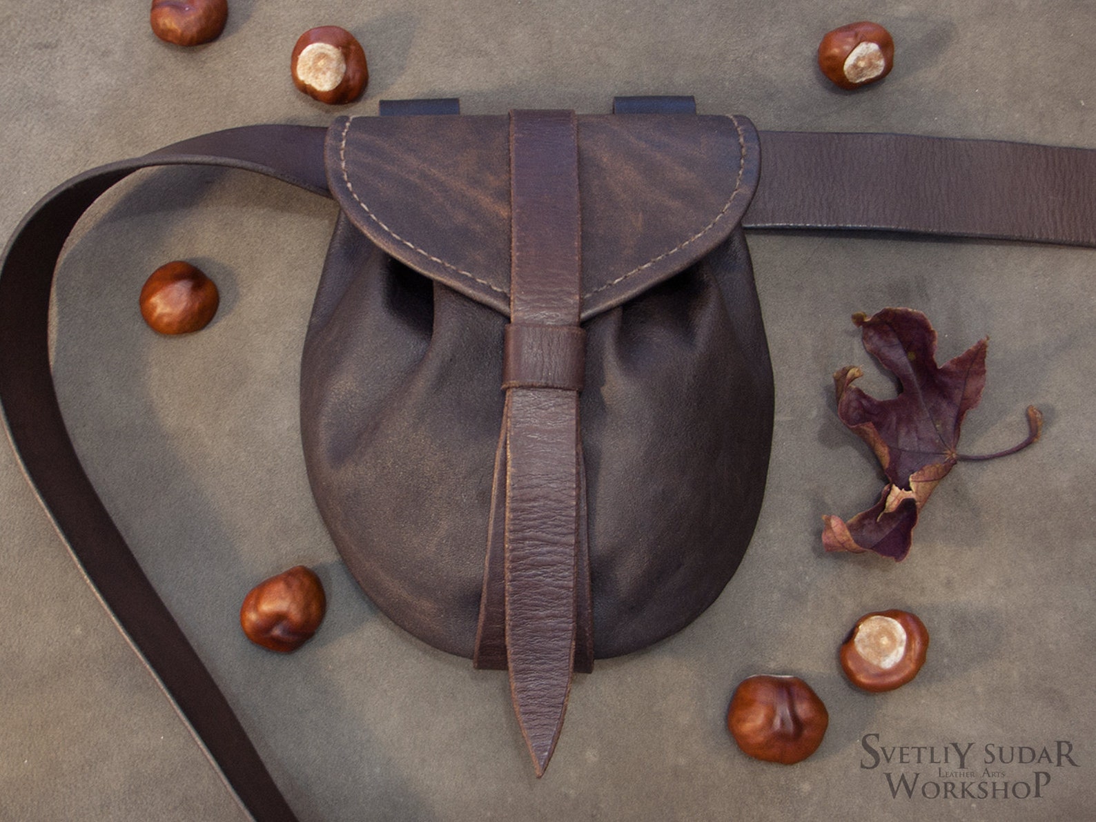 Medieval Leather Bag / Belt Bag / Fantasy style / handmade Etsy