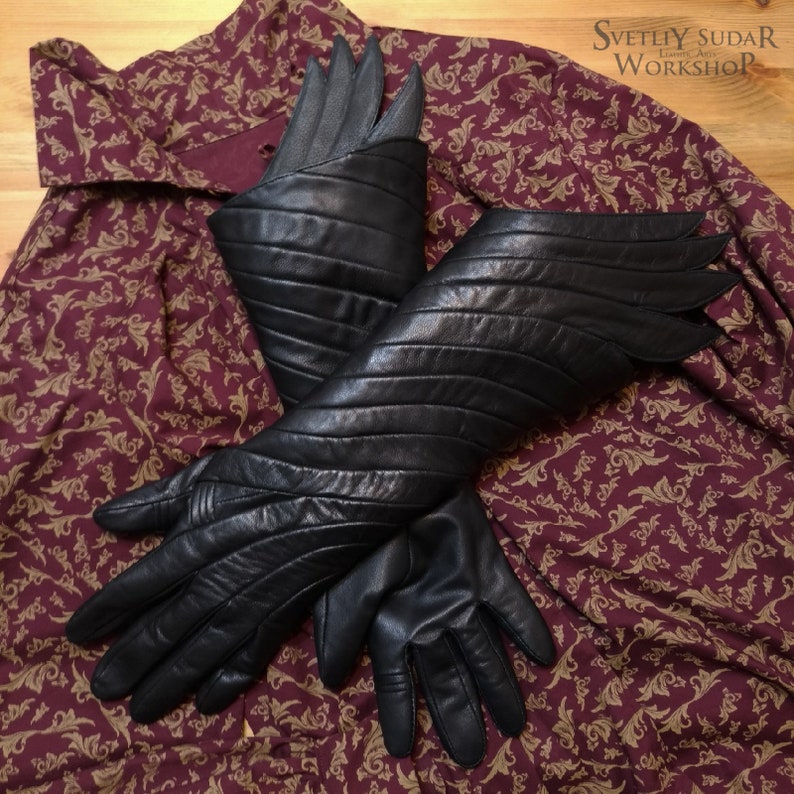 Designer Leather Gloves Dark Phoenix / Fantasy Gloves / Dark Etsy
