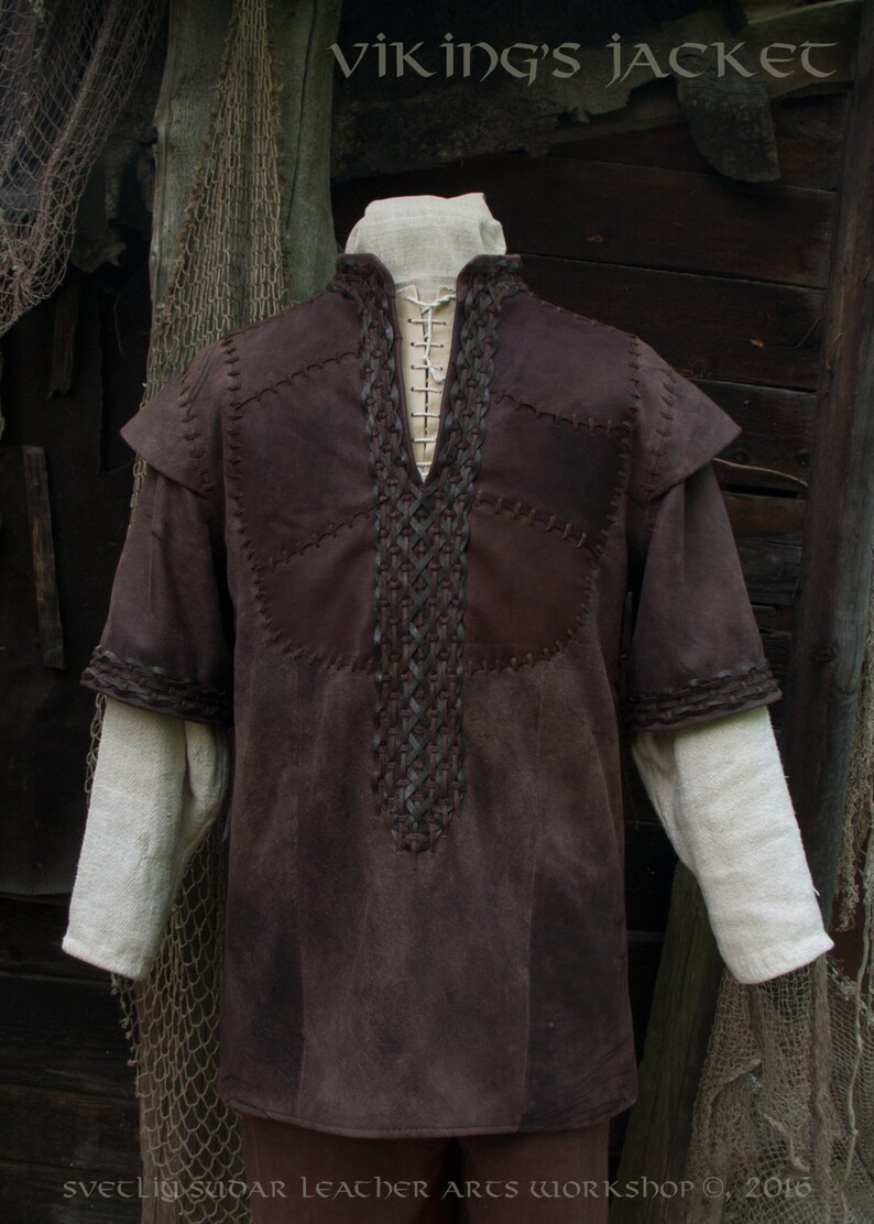 Viking Leather Jacket inspired Ragnar Lothbrok / custom size | Etsy