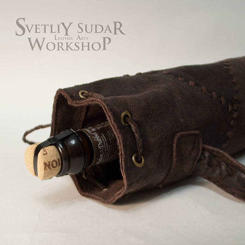 Leather Bottle Holder Medieval Style / Viking Style / The Etsy