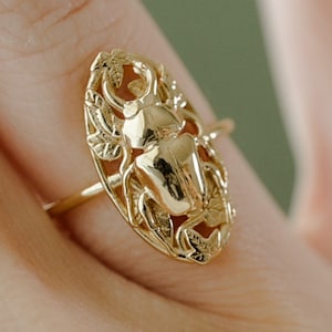 Stag Beetle Ring: Sterling Silver, Vermeil, and 14K Gold Plate