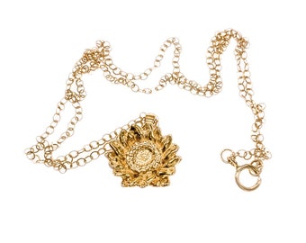 Sunflower Necklace in 14k Solid Gold, Sterling Silver, Vermeil, of 14K Gold Plate