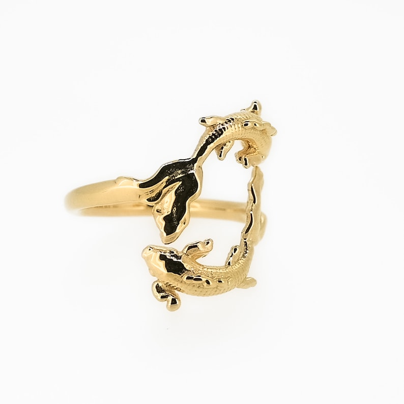 Pisces Ring Koi Ring, Cute Silver Zodiac Ring, Astrology Ring, Constellation ring, 18K GOLD PLATE image 5