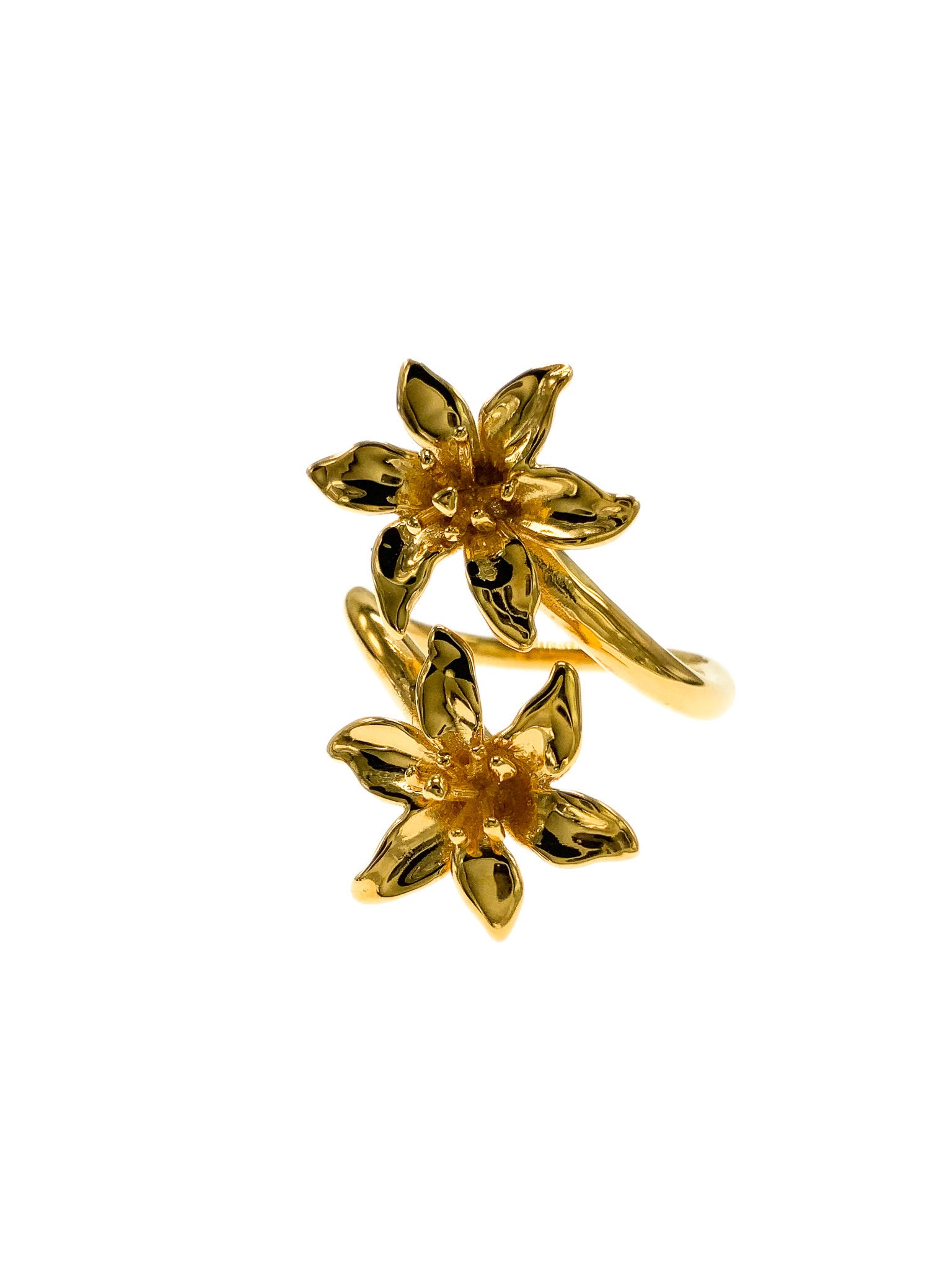 Lily Flower Ring in Gold Etsy