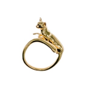 Egyptian Bastet Cat Ring in Solid Gold