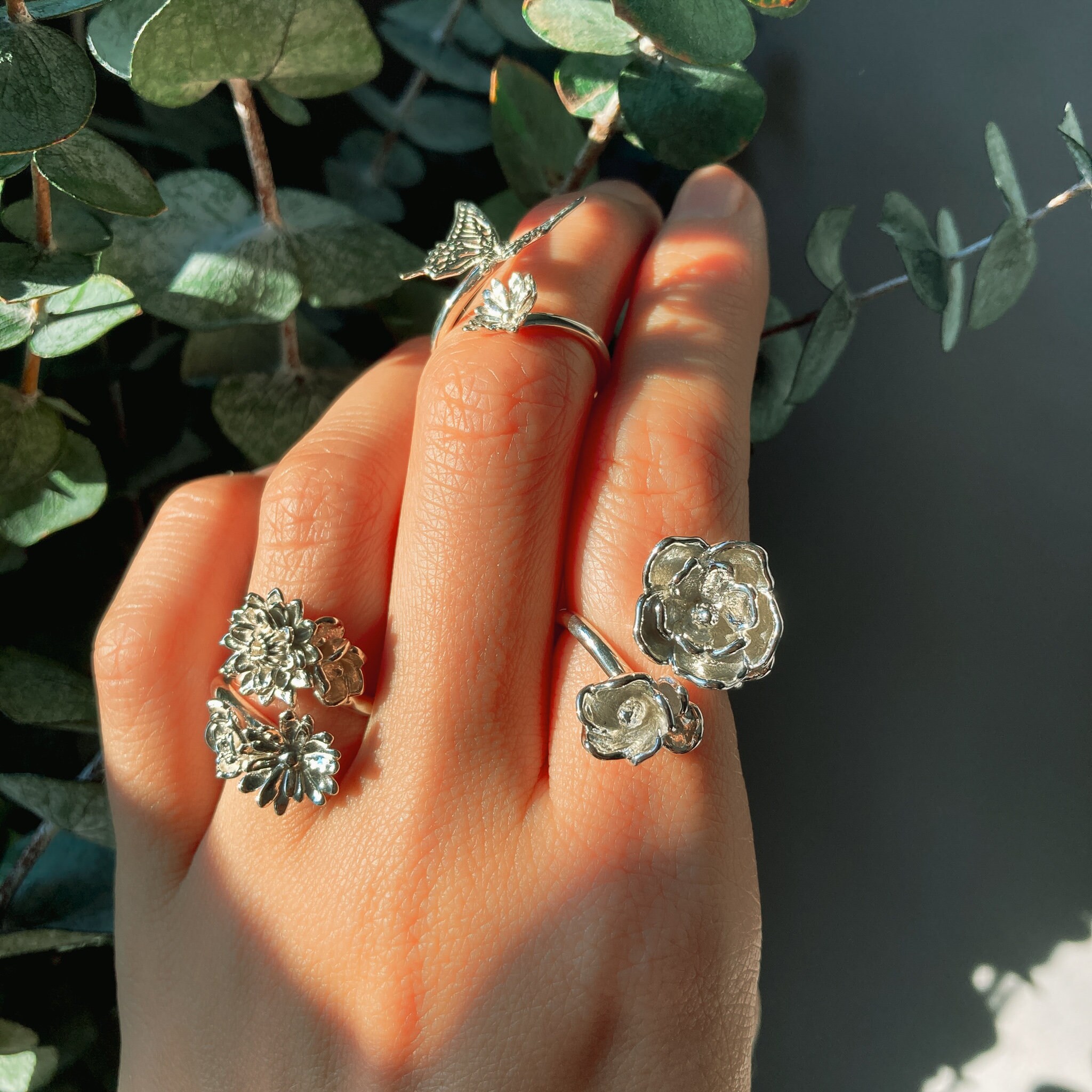 Floral Flower Bouquet Ring Etsy