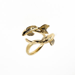 Koi Ring Silver Pisces Ring, Fish ring, animal friend ring, koi pond, nature ring, solid sterling silver or Gold Ocean Ring image 6