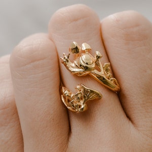 Enchanted Forest Mushroom Ring in Sterling Silver, Vermeil, 14K Gold Plate 14K Gold Plate