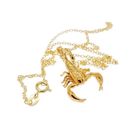 Scorpion Pendant Necklace 18k Gold 