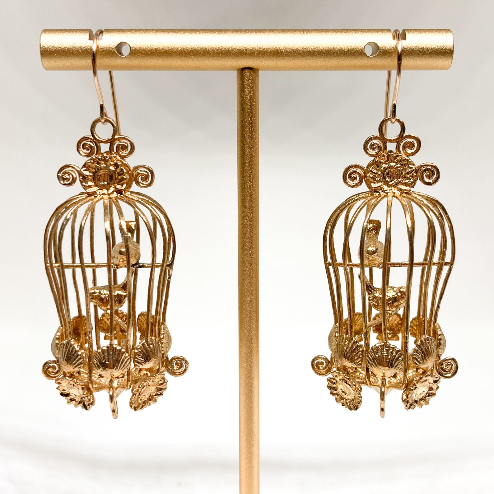 Bird Cage Earring Unique Drop Earring Bird Earring Cute Etsy