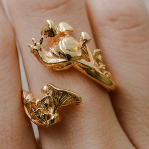 Enchanted Forest Mushroom Ring in Sterling Silver, Vermeil, 14K Gold Plate Vermeil