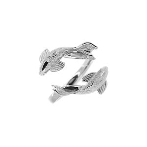 Koi Ring Silver Pisces Ring, Fish ring, animal friend ring, koi pond, nature ring, solid sterling silver or Gold Ocean Ring image 3