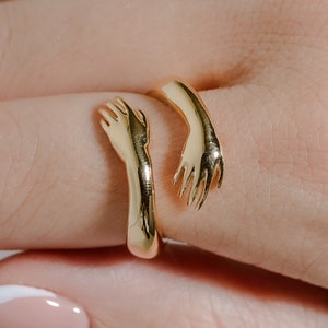Hug Ring Adjustable in Solid Silver, Vermeil, and 18K Gold Plate