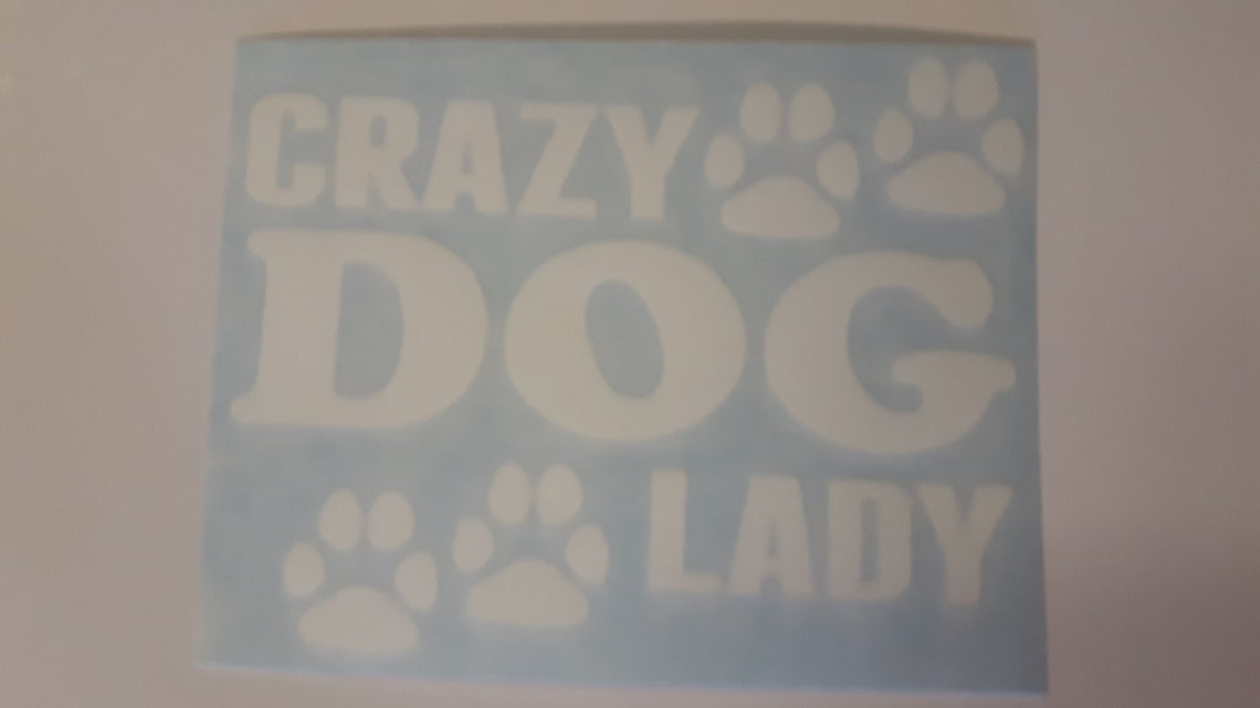 2 X 'crazy Dog Lady' Car Bumper Sticker Decal 13 Cm X Etsy