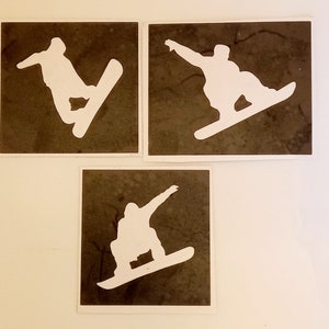 snowboarder stencils voor etsen op glas (gemengd) Olympische Spelen Sport 3 verschillende ontwerpen