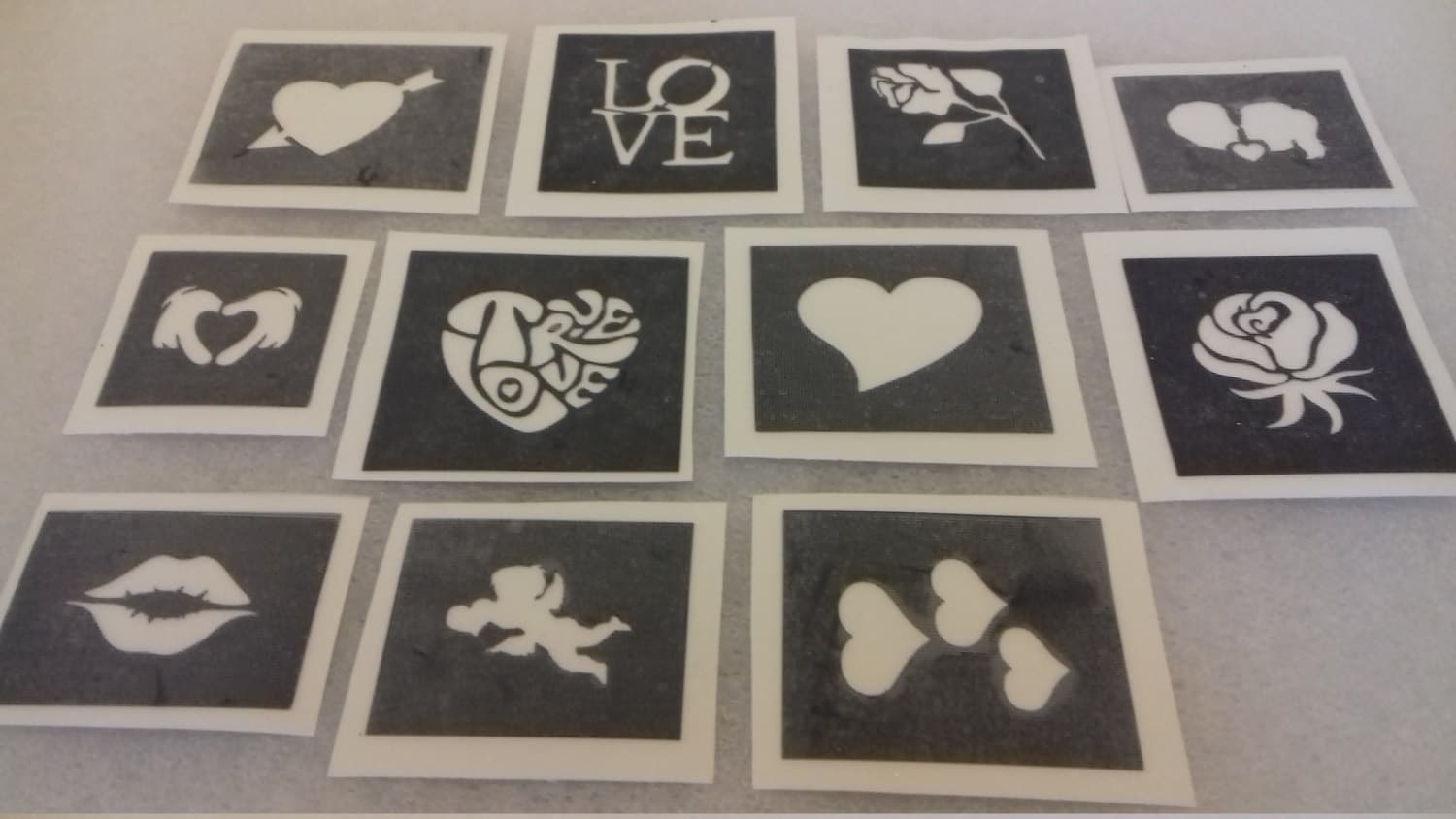 Valentine Mini Small Stencils for Etching on Glass Hobby Craft 