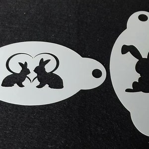 2 x rabbit bunnies face painting stencil Mylar 190 micron bunny Easter reusable