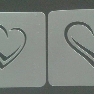 2 x heart face painting stencils for face painters  gift   Valentine love