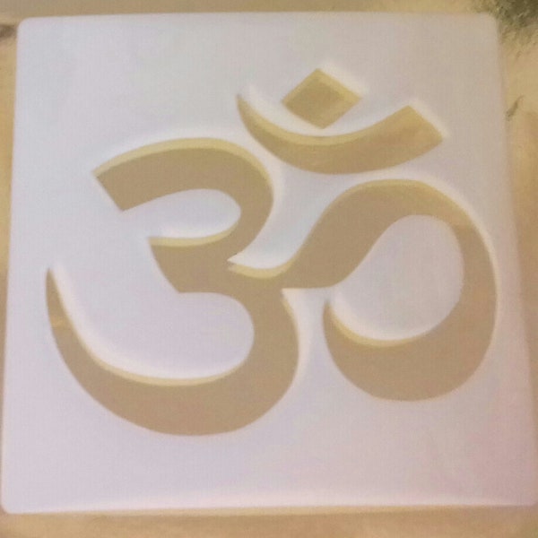 Om Ohm Aum Hinduism hindu symbol stencil for wall decoration decor craft hobby border  350 micron Mylar plastic pick  2" - 8" high  Hindu