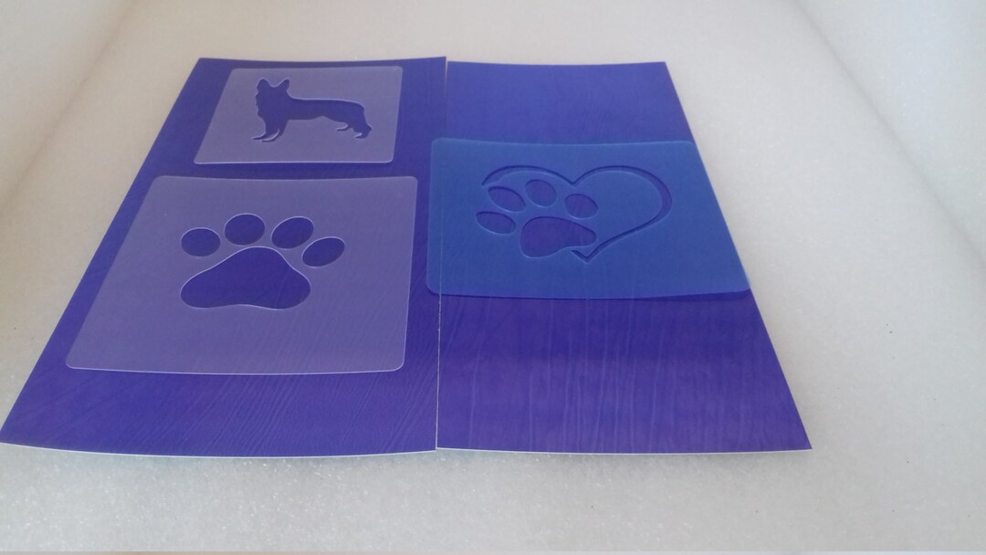 3 X Face Painting Stencils Dog / Dog Paw / Dog Paw in Heart - Etsy