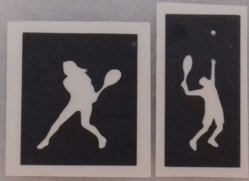 Tennis Stencils for Glitter Tattoos / Airbrush / Many Other Etsy