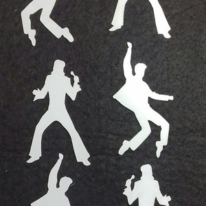 10 - 100  Elvis Presley Shape embellishments craft decoration Mylar plastic 190 micron confetti 2" high