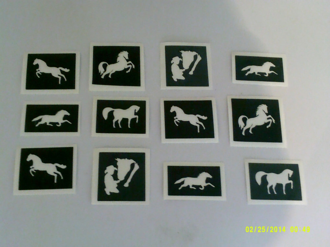 Horse Themed Stencils for Glitter Tattoos / Airbrush / Face Etsy