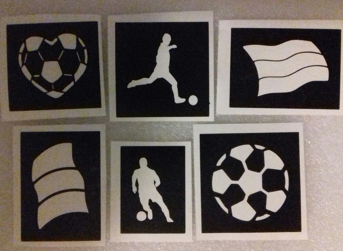 30 Schottische Fußball-Schablonen - Für Glitzer-Tattoos Und Airbrush