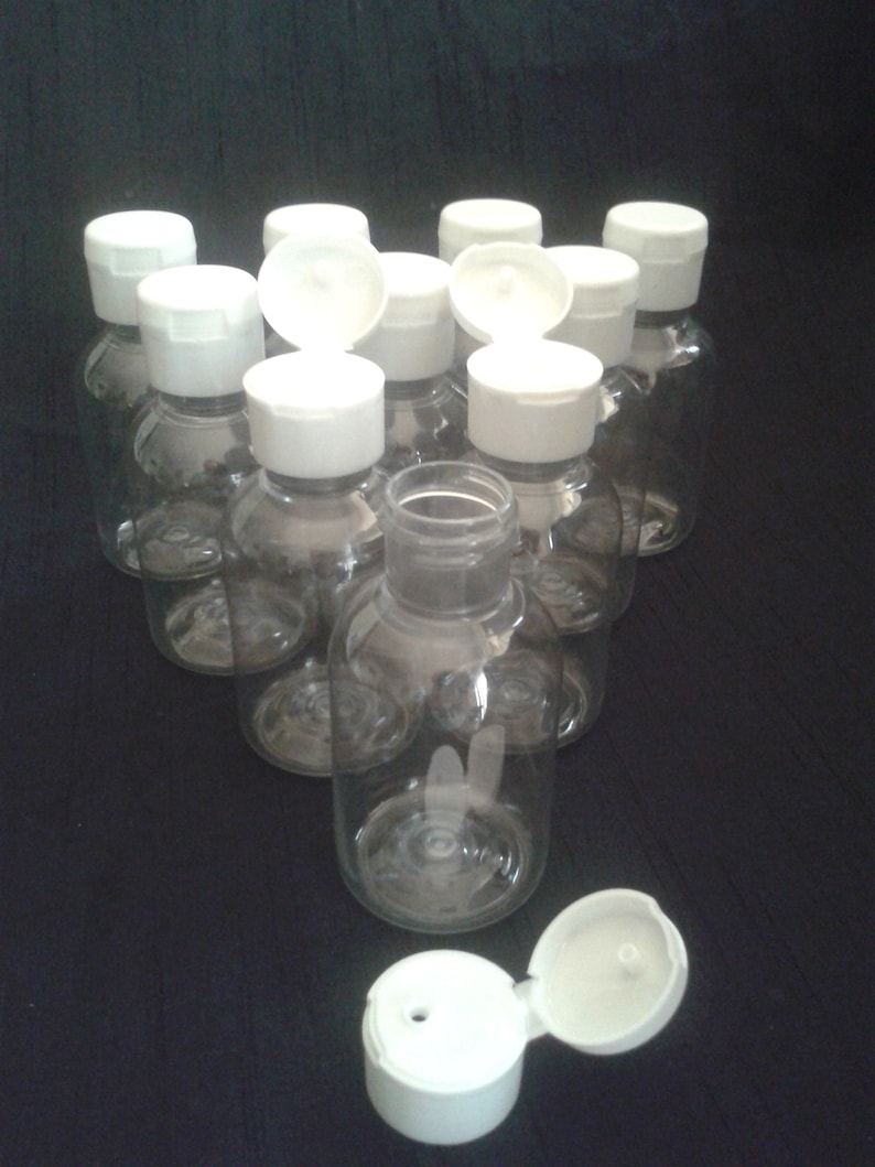 125 Ml Bottle Flip Top Lid Clear Plastic Ideal Craft / Cosmetics