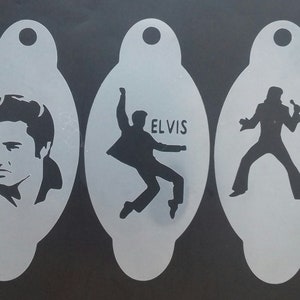 Elvis Presley face painting stencils - reusable many times  party entertainer tool (3 designs)  Porthcawl festival