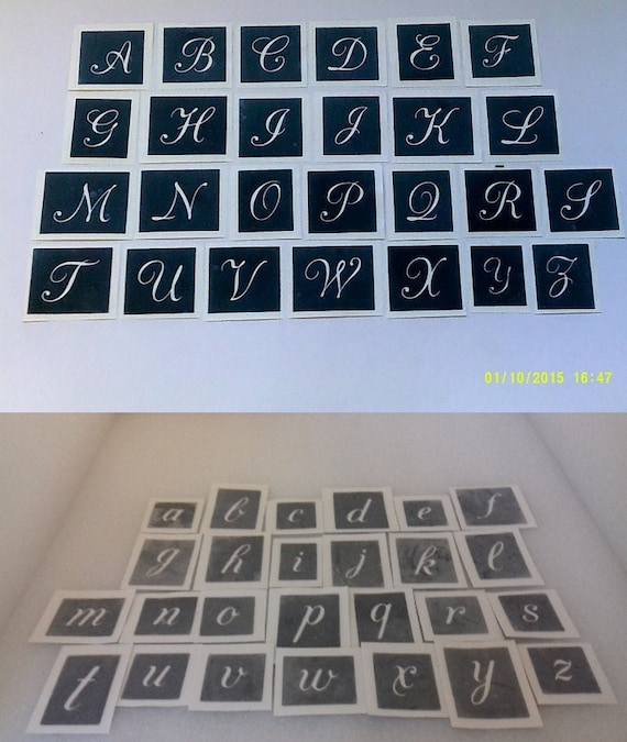 Large Lower Case & Capital Letter Stencil mix for Etching Glass