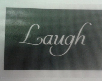 Laugh word stencils for etching on glass  hobby craft present gift glassware