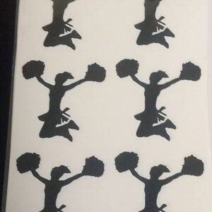 Zwarte cheerleader stickers - veel plezier voor kinderen - sport voetbal honkbal verfraaiing ambacht 1 "- 4" hoog