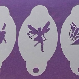 3 x Fairy schminken stencils - herbruikbare vele malen party entertainer tool (3 ontwerpen)