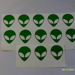 10 - 100  Green Alien Hi-Viz reflective stickers ideal for backpacks bikes van car cycle helmet