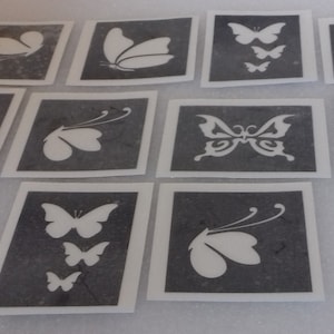 Stencils met vlinderthema voor etsen op glas (gemengd) hobbycadeau glaswerk aanwezig