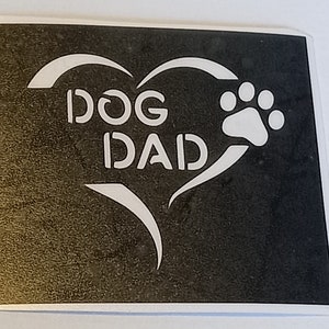 Dog Dad woorden in poot hart stencils gemengd voor etsen glas Fathers Day cadeau huidige papa