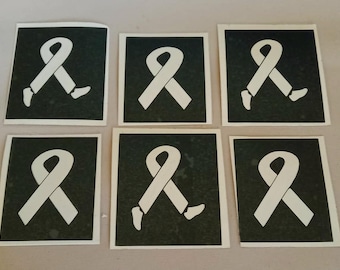 Cancer ribbon stencils for glitter tattoos / airbrush / other uses Relay for life run  fundraising  charity Research (2 designs) race