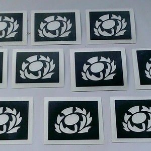 Scottish Thistle stencils for glitter tattoos   pick as many as you want from drop down menu  Scotland rugby Internationals Euros football