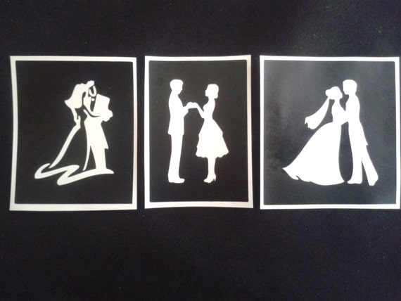 25 x Wedding ring stencils for etching on glass glassware gift present favor