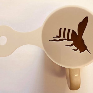 2 pochoirs abeille ou guêpe pour café / cappuccino réutilisables plusieurs fois pour récolter du miel de frelon