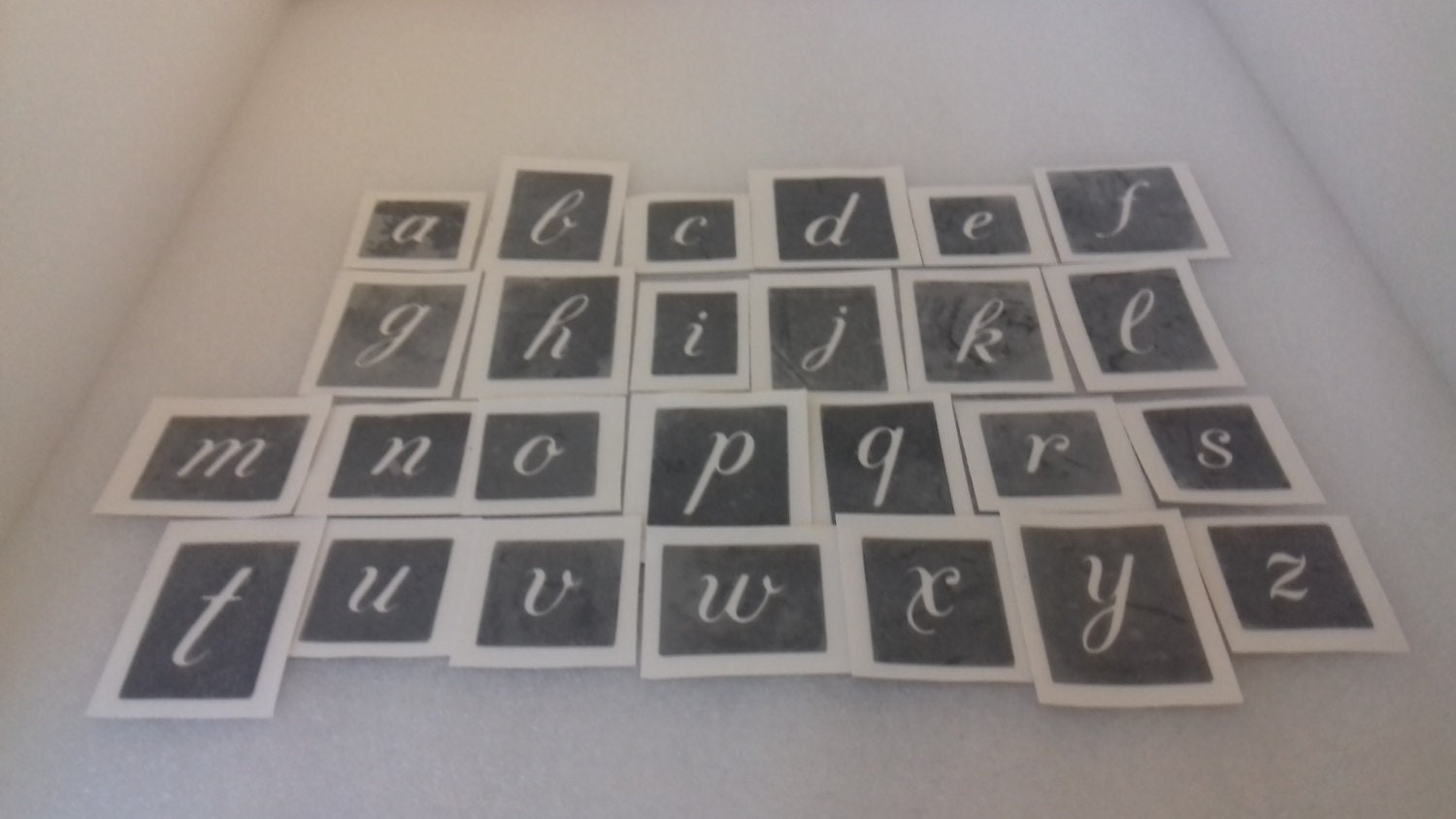 Small Alphabet lower case letter stencils for etching glass Etsy
