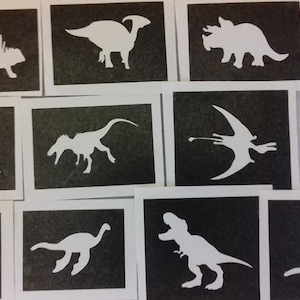 Dinosaurier-Schablonen für Glitzer-Tattoos (gemischt) - wählen Sie so viele wie Sie wollen von Drop-down-Menü T-Rex