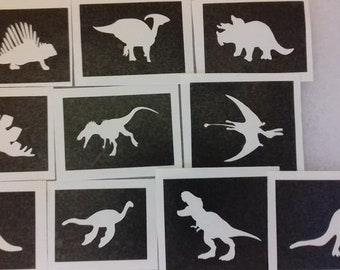 Dinosaur stencils for glitter tattoos (mixed) - pick as many as you want from drop down menu  T-Rex