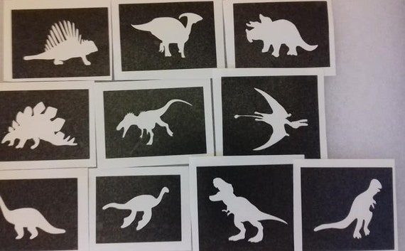 Pochoirs De Dinosaure Pour Tatouages Paillettes Mixtes Etsy