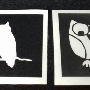 10 - 100 uil vogelstencils voor etsen op glas (2 ontwerpen gemengd)
