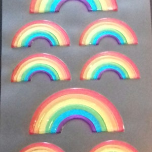 8 x pegatinas de adorno arco iris de tamaño mixto artesanía autoadhesiva tarjetas de felicitación se mantienen seguros