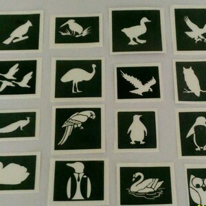 Stencil di uccelli per incisione su vetro, set misto