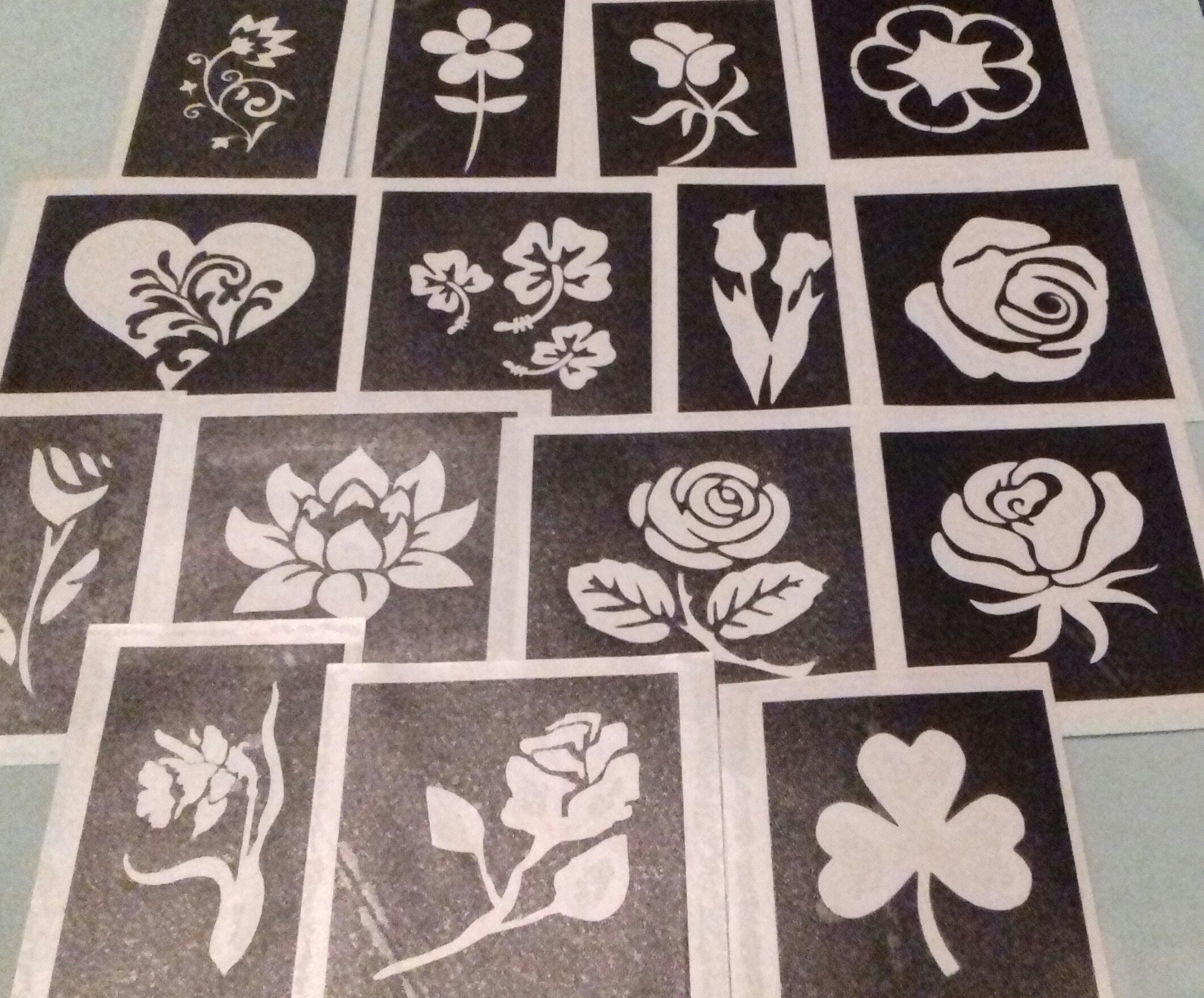 Flower Themed Stencils for Etching on Glass mixed Tulip Etsy UK