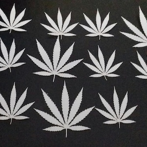 10 - 100 Foglia di cannabis Forma ritagliata Decorazione artigianale Erbaccia laser in plastica Mylar